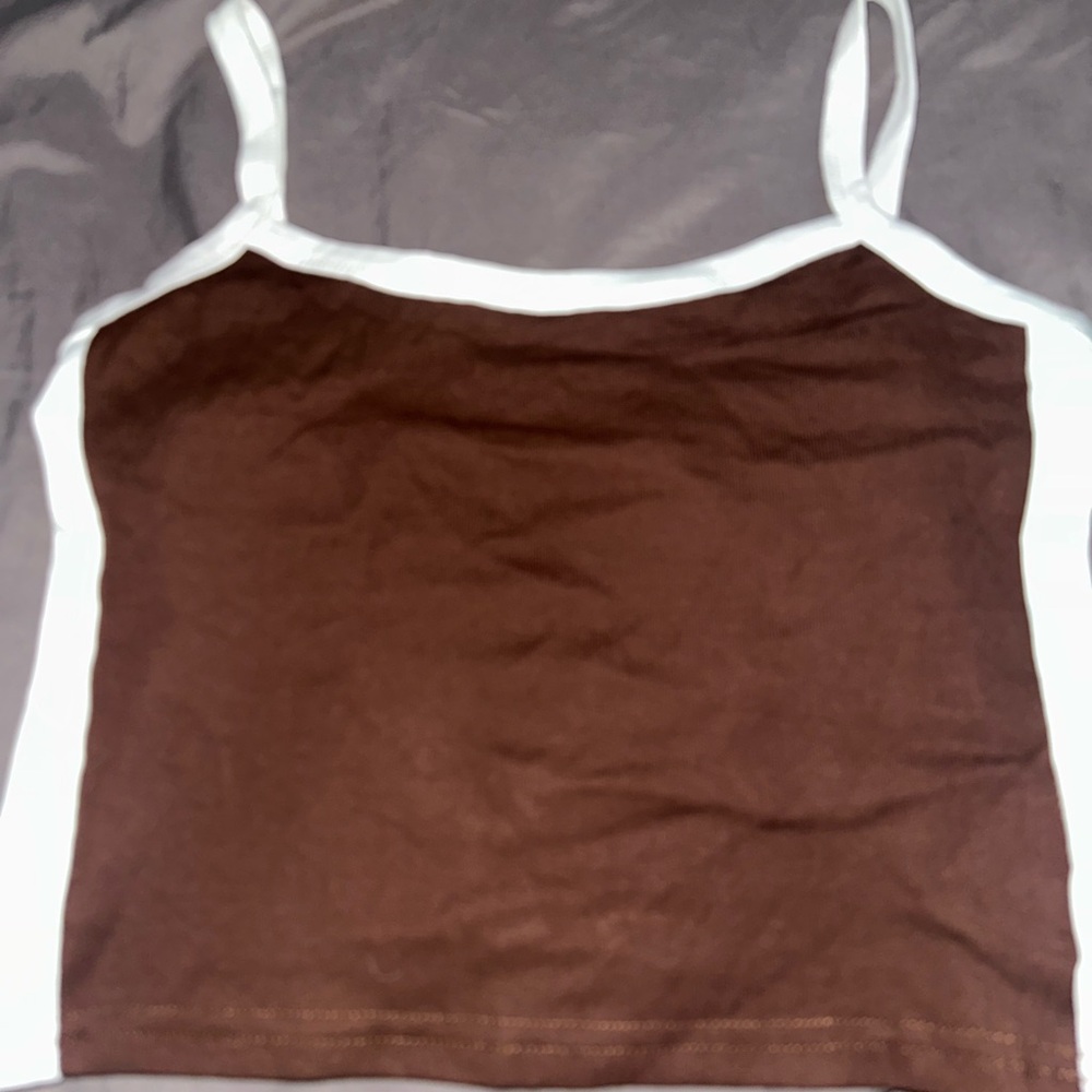 SHEIN Brown and White Camisole Top